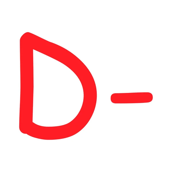 Grade Result Hand Drawn Icon Red Color Test Exam Mark — Stockvektor