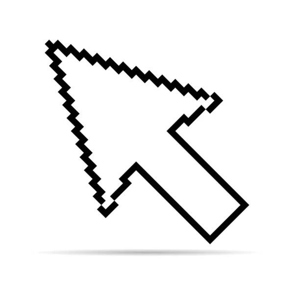 矢印ピクセルアイコンの影 Webカーソルクリックマウスのシンボル コンピュータポインタベクトルのイラスト — ストックベクタ