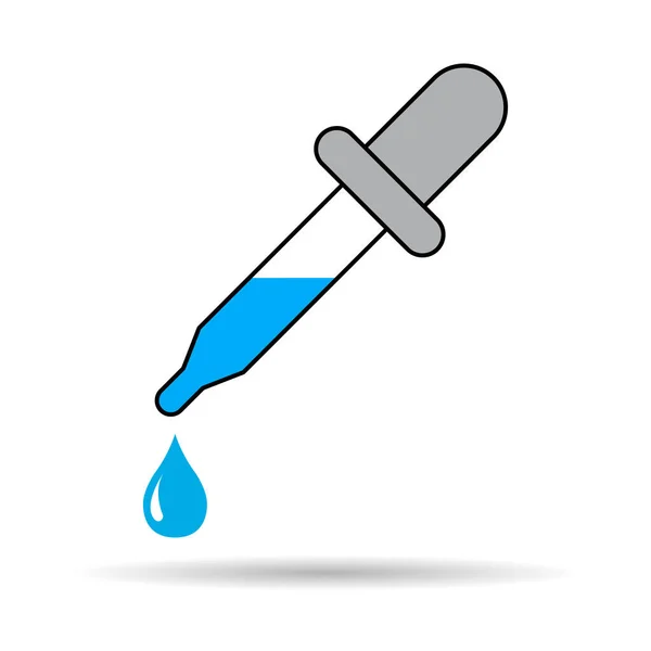 Damlatan Sıvı Gölge Simgesi Ilaç Sağlık Aracı Web Sembolü Test — Stok Vektör