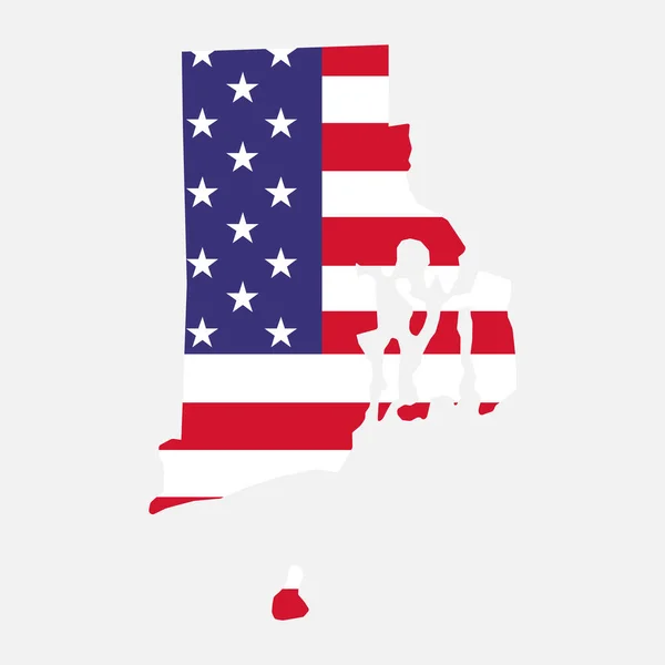Rhode Island Map Shape Estados Unidos América Ilustração Vetorial Símbolo —  Vetores de Stock