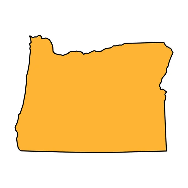 Oregon Kartform Amerikas Förenta Stater Platt Begrepp Ikon Symbol Vektor — Stock vektor