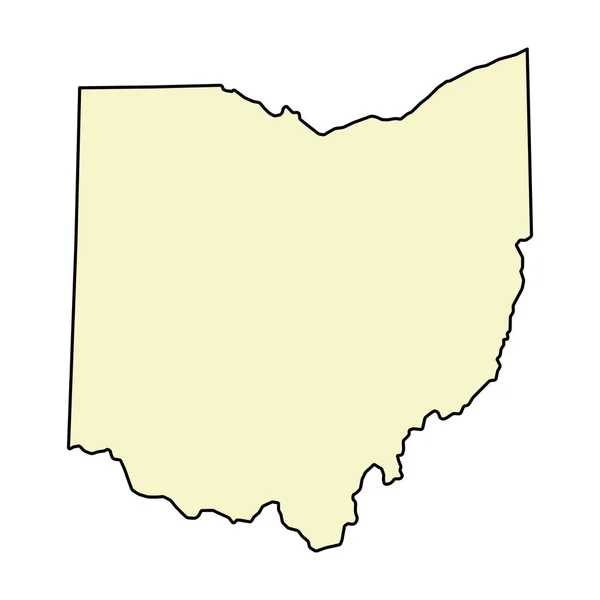 オハイオ州の地図の形 アメリカ合衆国 フラットコンセプトアイコンシンボルベクトルイラスト — ストックベクタ