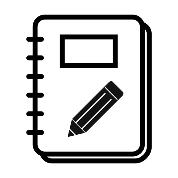 Icono Cuaderno Espiral Símbolo Página Blanco Papel Ilustración Vectores Planos — Vector de stock