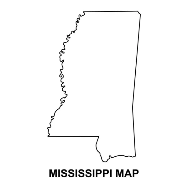 Mississippi Kartform Amerikas Förenta Stater Platt Begrepp Ikon Symbol Vektor — Stock vektor