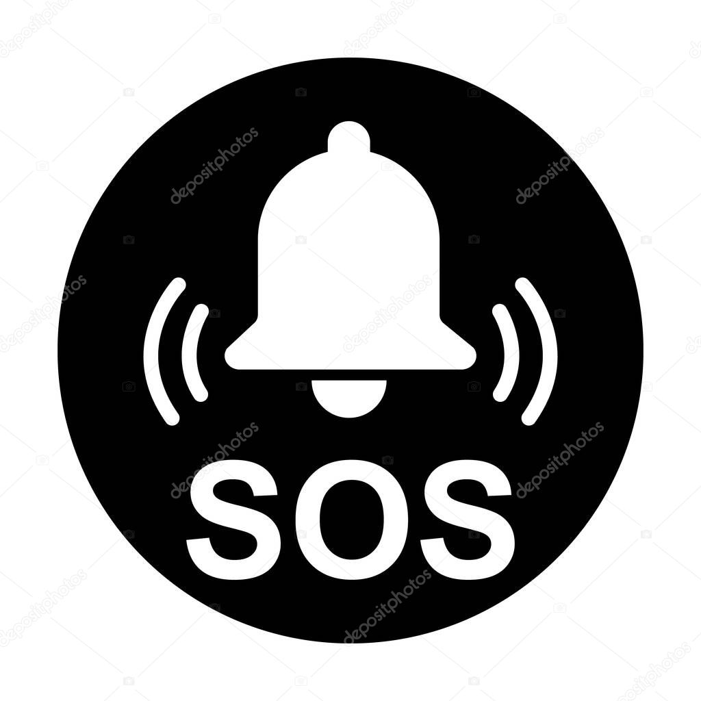 SOS help icon, safety support alert flat design, save vector illustration .