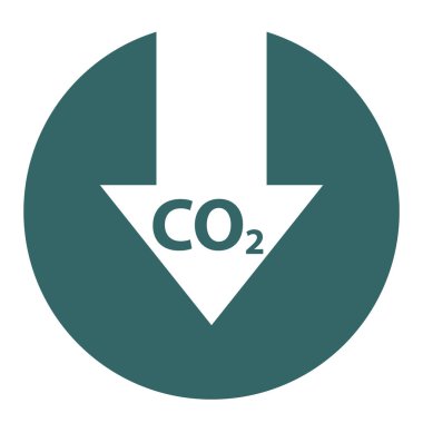 CO2 bulut simgesini, temiz küresel emisyonu, çevre eko tasarım sembolü illüstrasyonunu azaltır .