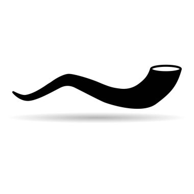 Shofar boynuz gölge ikonu, grafik din tasarım sembolü, web işaret gösterimi ayini .