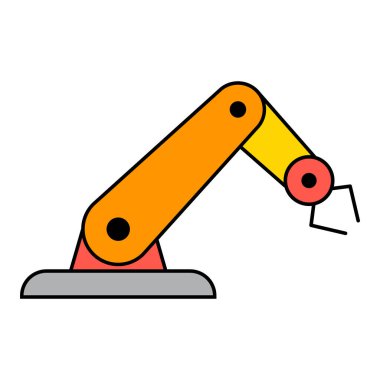 Mekanik robot kol makinesi simgesi, teknoloji hidrolik robot el, vektör illüstrasyonu .