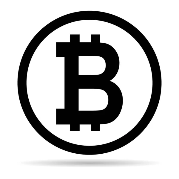 Bitcoin Web Coin Shadow Internet Electronic Crypto Design Symbol Digital — 图库矢量图片