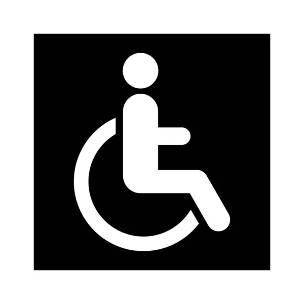 Wózek Inwalidzki Symbol Płaski Przycisk Internetowy Wektor Ilustracji Informacji — Wektor stockowy
