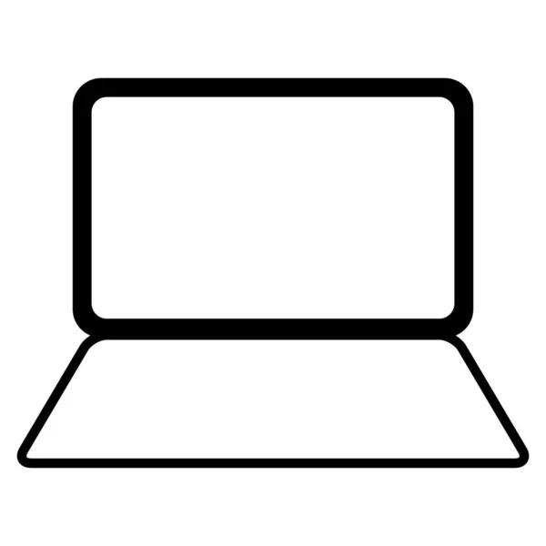 Laptop Platt Webbikon Bärbar Dator Teknik Symbol Tom Display Vektor — Stock vektor