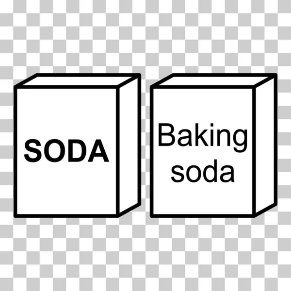 Set Baking Soda Ingredient Icon Cook Design Symbol Bakery Product — Stock Vector