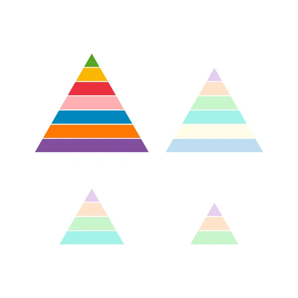 Zestaw Schematów Infograficznych Piramidy Info Nowoczesna Prezentacja Krok Koncepcyjny Ilustracja — Wektor stockowy