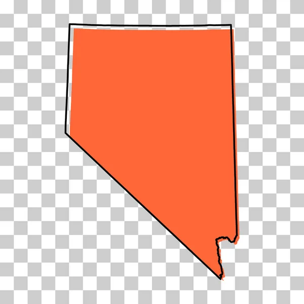 Nevada Map Shape United States America Flat Concept Icon Symbol — Stockvektor