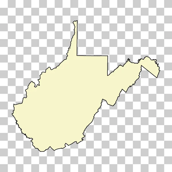 Virginia Occidental Forma Mapa Estados Unidos América Icono Concepto Plano — Vector de stock