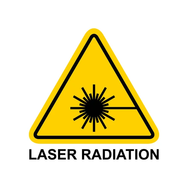 Ikona Štítku Popisem Nebezpečí Laserového Záření Ilustrace Vektoru Symbolu Bezpečnostní — Stockový vektor