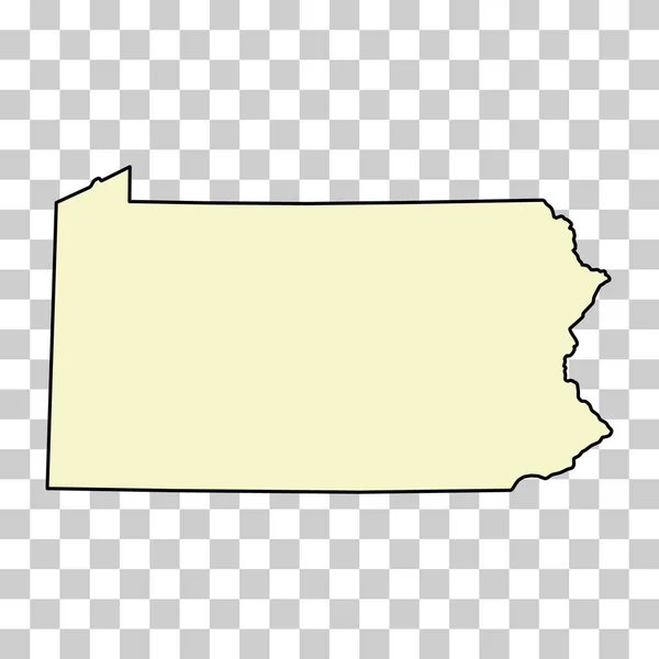 ペンシルベニア州の地図の形 アメリカ合衆国 フラットコンセプトアイコンシンボルベクトルイラスト — ストックベクタ