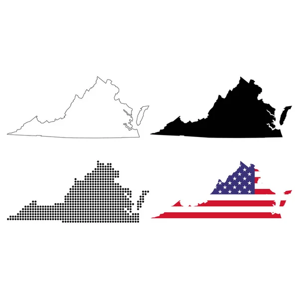 Virginias Kartform Amerikas Förenta Stater Platt Begrepp Ikon Vektor Illustration — Stock vektor