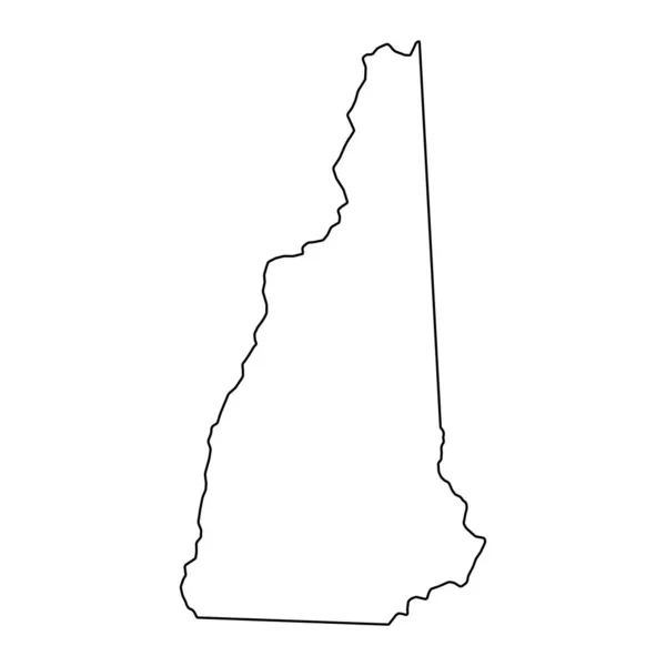 ニューハンプシャー州の地図 アメリカのアメリカ合衆国 フラットコンセプトアイコンシンボルベクトルイラスト — ストックベクタ