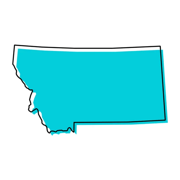 Montana Tvar Mapy Spojené Státy Americké Ilustrace Vektorového Symbolu Ploché — Stockový vektor