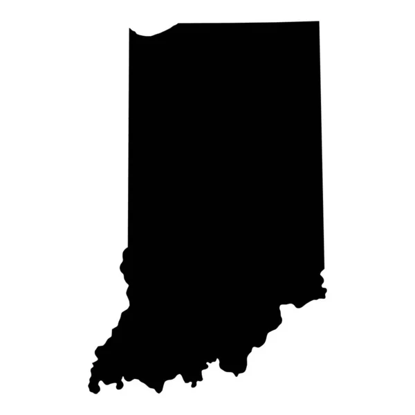 印第安纳地图形状 美国的联合州 平面概念图标符号矢量插图 — 图库矢量图片