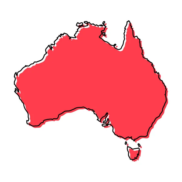 Australia Mapa Icono Geografía Concepto Blanco Ilustración Vectorial Gráfico Aislado — Archivo Imágenes Vectoriales