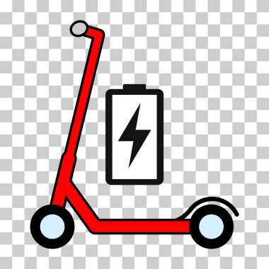 Elektrikli scooter simgesi, kentsel düz çevre dostu ulaşım, araç vektör illüstrasyonu .