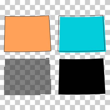 Wyoming haritası seti, Amerika Birleşik Devletleri. Düz konsept simge vektör çizimi .