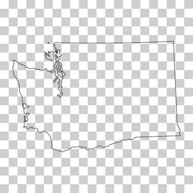 Washington haritası şekli, Amerika Birleşik Devletleri. Düz konsept simge vektör çizimi .