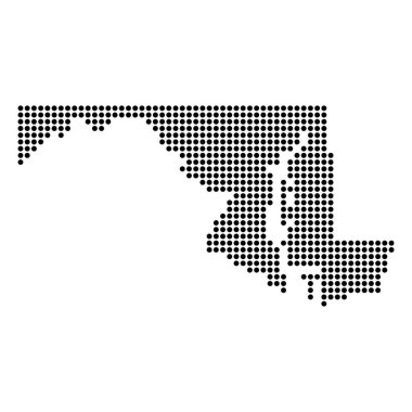 Maryland haritası şekli, Amerika Birleşik Devletleri. Düz konsept simge vektör çizimi .
