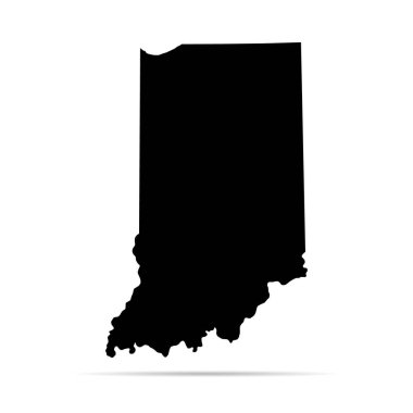 Indiana haritası şekli, Amerika Birleşik Devletleri. Düz konsept simge vektör çizimi .