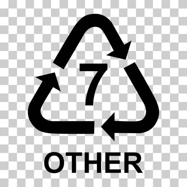 塑料符号 生态回收标志隔离在白色背景上 包装废物图标 — 图库矢量图片