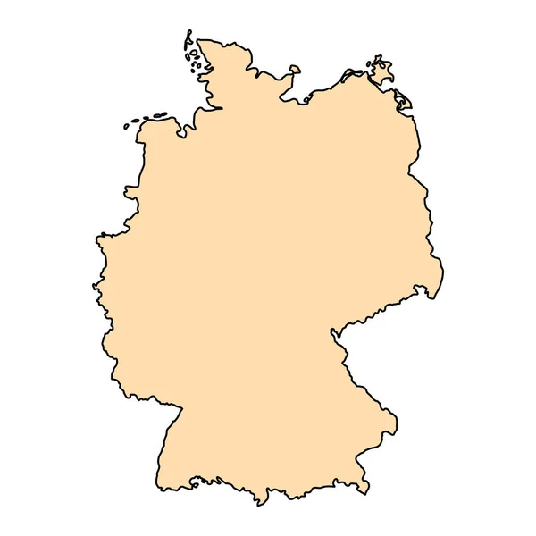 德国地图图标 地理空白概念 孤立的图形背景图解 — 图库矢量图片