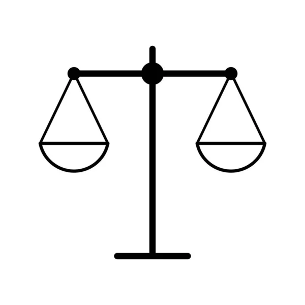 Skala Gleich Symbol Anwalt Verbrechen Web Zeichen Schutz Gleichgewicht Isolierte — Stockvektor