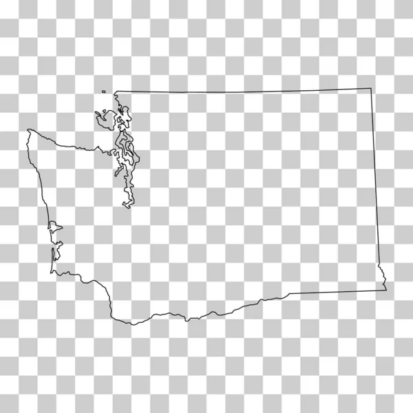 华盛顿的地图形状 美国的统一国家 平面概念图标符号矢量插图 — 图库矢量图片