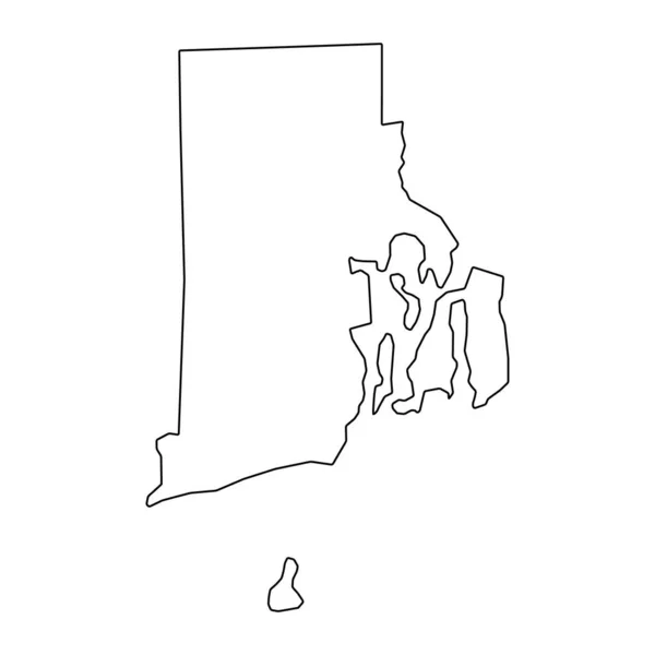Rhode Island Forma Mapa Estados Unidos América Concepto Plano Símbolo — Vector de stock