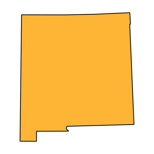 New Mexico Karta Amerikas Förenta Stater Platt Begrepp Ikon Symbol — Stock vektor