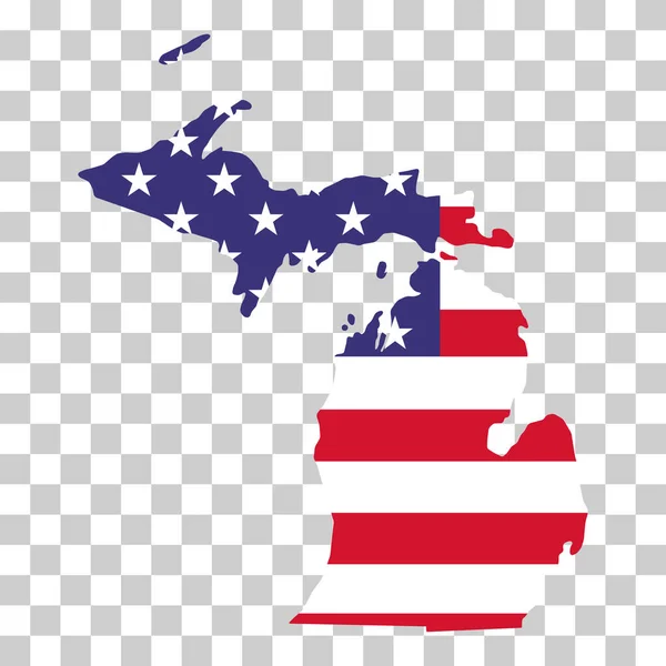 Michigan Forma Mapa Estados Unidos América Ilustração Vetorial Símbolo Ícone — Vetor de Stock