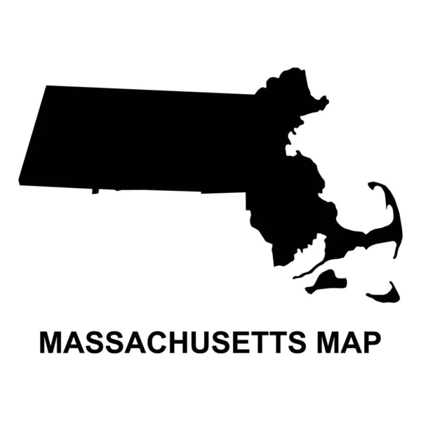 Massachusetts Map Shape United States America Flat Concept Icon Symbol — Stock Vector