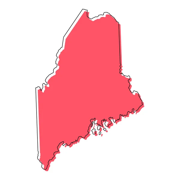 Maine Map Vorm Verenigde Staten Van Amerika Vlakke Concept Pictogram — Stockvector