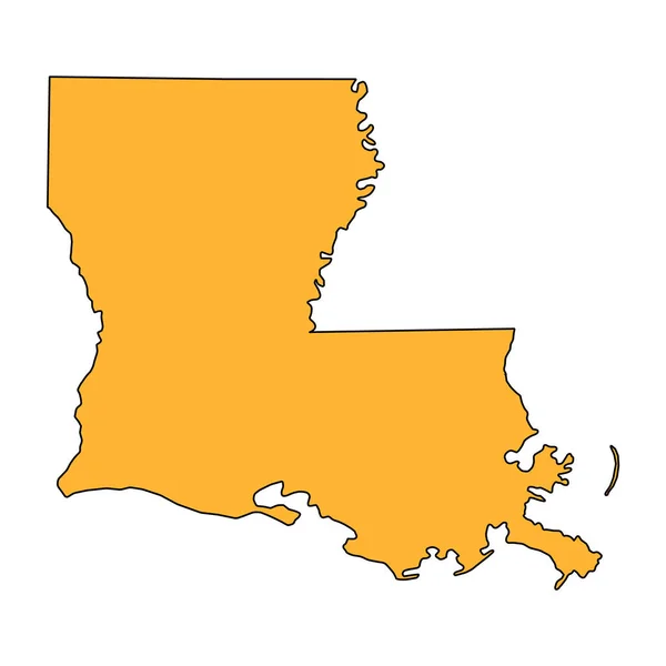 Louisianská Mapa Spojené Státy Americké Ilustrace Vektorového Symbolu Ploché Koncepce — Stockový vektor