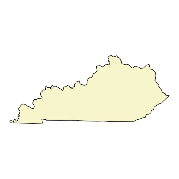 ケンタッキー州地図の形 アメリカ合衆国 フラットコンセプトアイコンシンボルベクトルイラスト — ストックベクタ