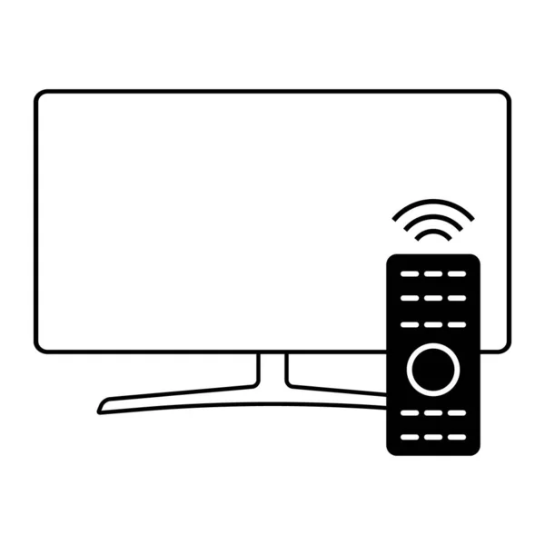 Ikona Zařízení Dálkové Televize Ovládací Technika Mediální Televizní Znamení Webový — Stockový vektor