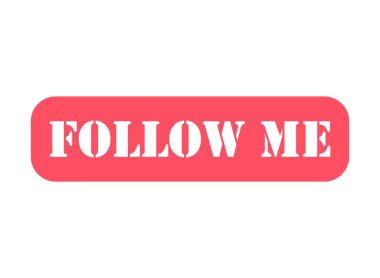 Grafik konsept sembolü, konuşma düğmesi web etiketi, vektör illüstrasyonunu takip et .