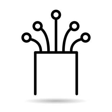 Optik kablo gölge simgesi, teknoloji bilgisi kablo ağı, dijital internet vektör illüstrasyonu .