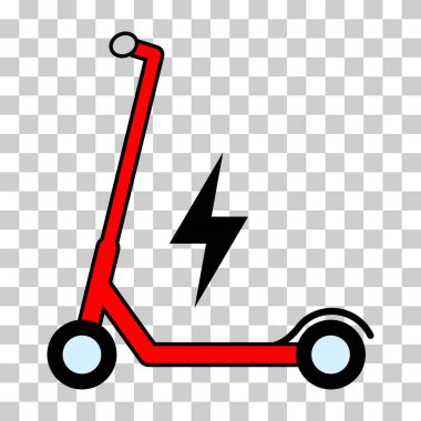 Elektrikli scooter simgesi, kentsel düz çevre dostu ulaşım, araç vektör illüstrasyonu .