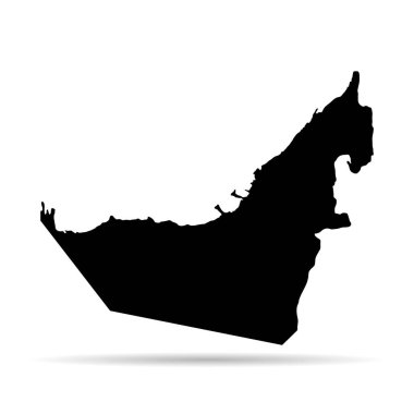 United arab emirates map icon, geography blank concept, isolated graphic background vector illustration .