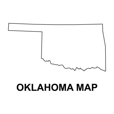 Oklahoma haritası şekli, Amerika Birleşik Devletleri. Düz konsept simge vektör çizimi .