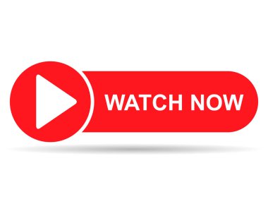 Şimdi gölge simgesi, web sitesi çevrimiçi düğme oynatıcı sembolü izleyin, video vektör illüstrasyonunu oynatın .