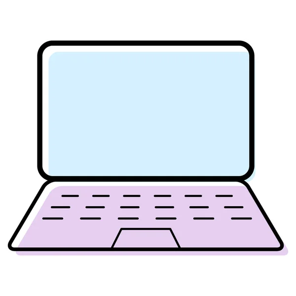 Ícone Web Plana Portátil Símbolo Tecnologia Computador Notebook Ilustração Vetor — Vetor de Stock
